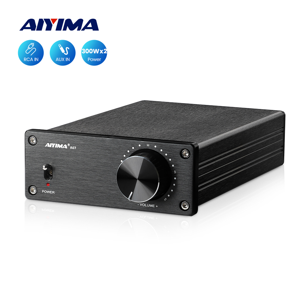 AIYIMA A07 TPA3255 Power Amplifier 300Wx2 Class D Stereo 2.0 Digital Audio Amp HiFi Sound Amplifiers Home Speaker Amplificador. 
