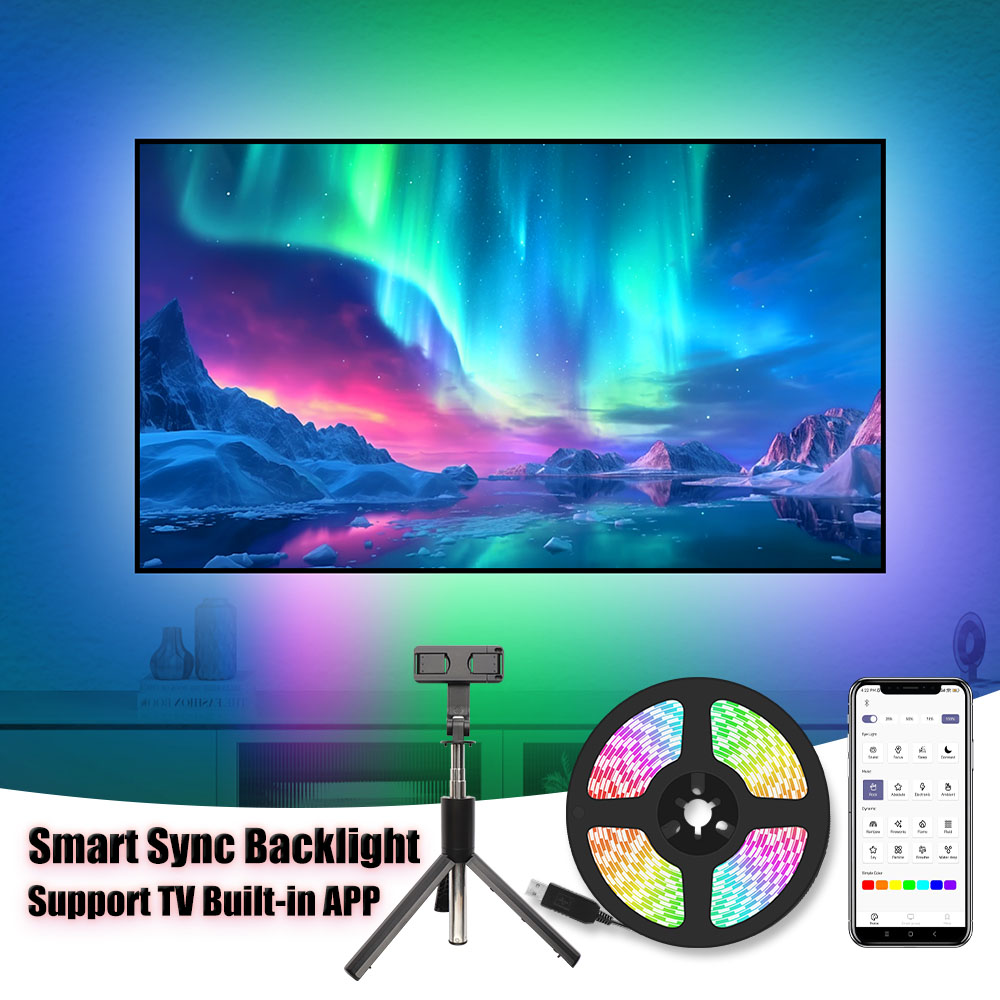 Smart Ambient Sync TV Backlight Sync Screen Color Led Strip Light USB, App Control ,Smart Phone Camera Screen Capute Technology