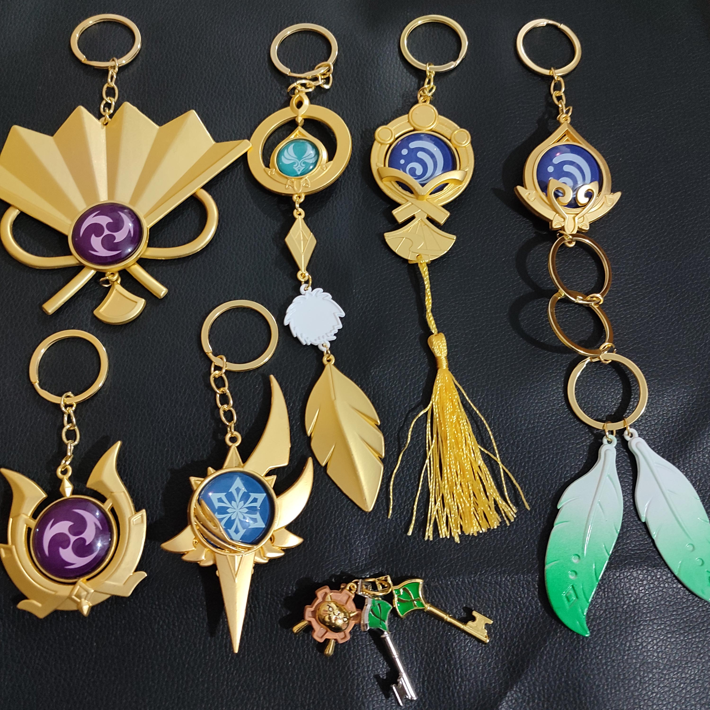 Genshin Impact Keychains Wanderer Vision Of God Keychain Cosplay Venti Nilou Scaramouche Eula Pendant Key Chains Costumes Props. 