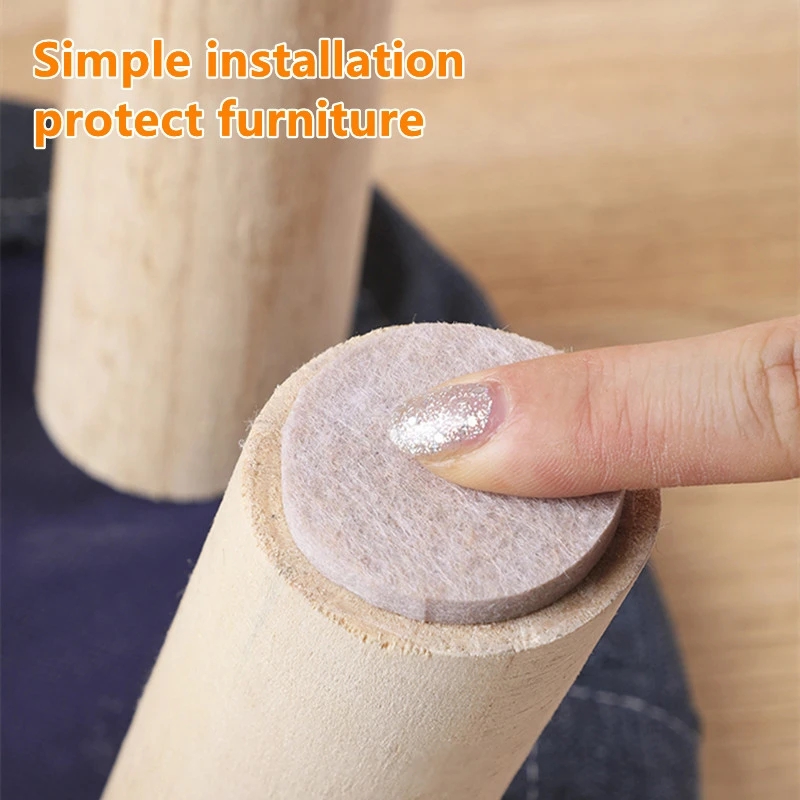 72pcs Self Adhesive Felt Chair Leg Pads Wood Floor Protectors Furniture Legs Table Leg Covers Round Bottom Anti-Slip Pads Set. 