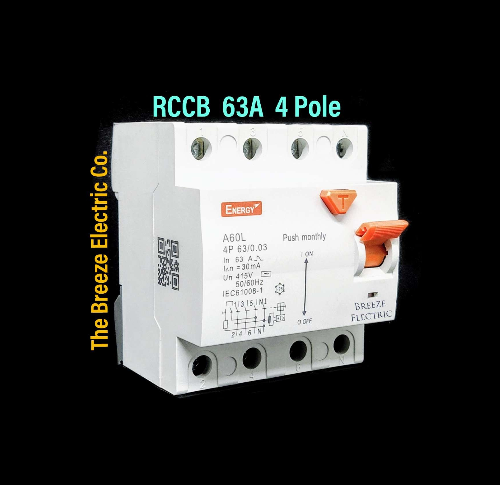 RCCB 63A 4P 4 Pole Circuit Breaker.. 