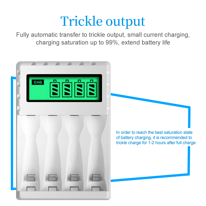 PUJIMAX 4 Slots 1.2V Smart Battery Charger LCD Display For AA/AAA NiCd NiMh Rechargeable Battery Portable Fast Charging Adapter. 