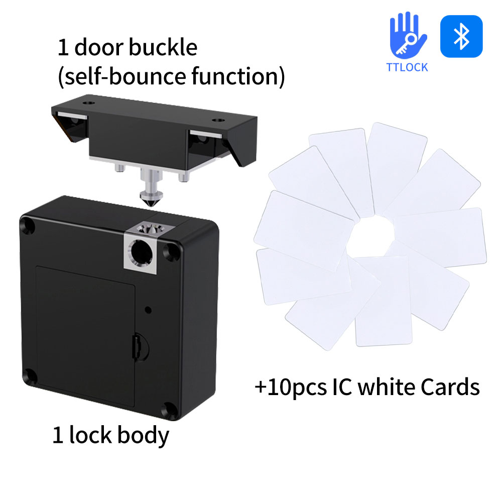 NFC IC Card TTlock App Unlock Lock Keyless Invisible Cabinet Door Lock Drawer Locker  Furniture Wooden Electronic Smart Locks. 