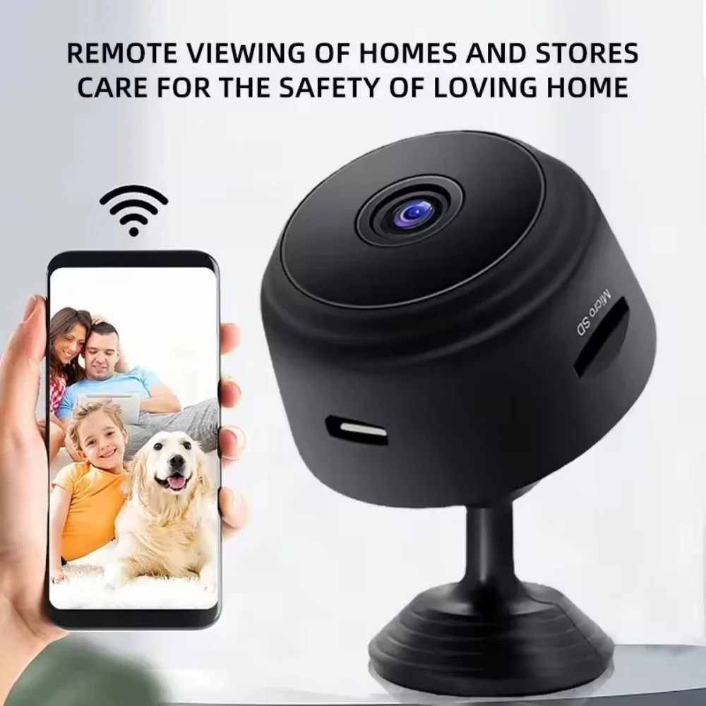 1080P HD WiFi Mini Camera Wireless Night Vision, Built-in Magnet Storage Remote View via Phone Home Baby Pet Nanny Security Cam