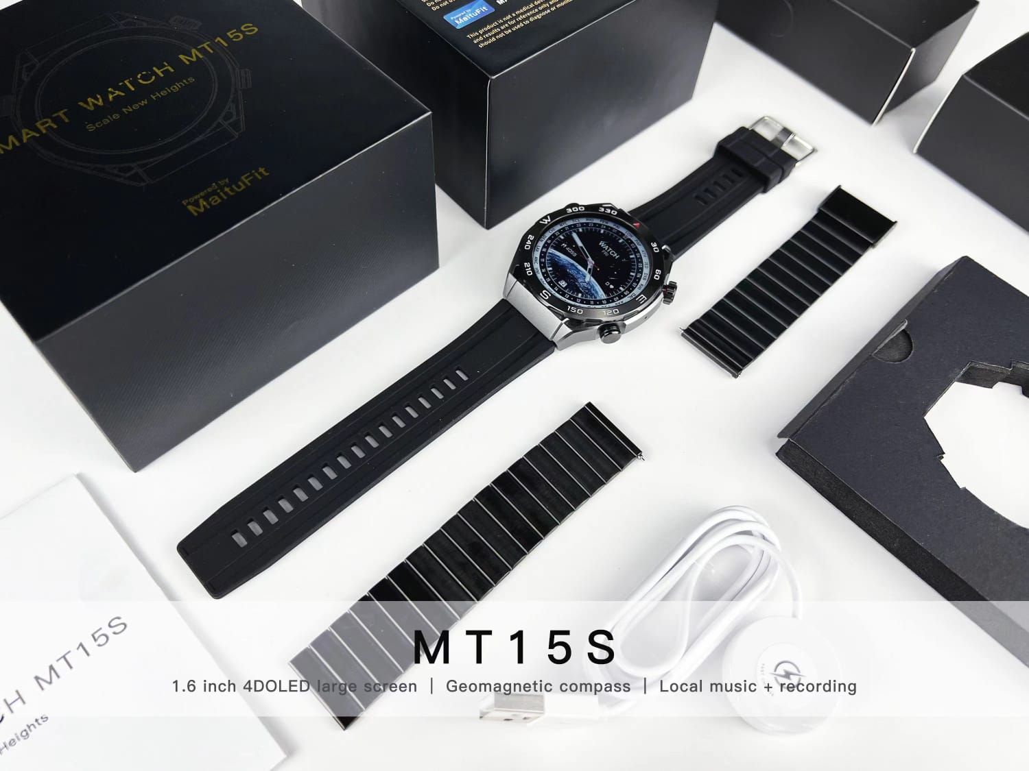 MT15S Maitufit Bluetooth calling NFC Alipay Sport Step counting custom smart watch. 