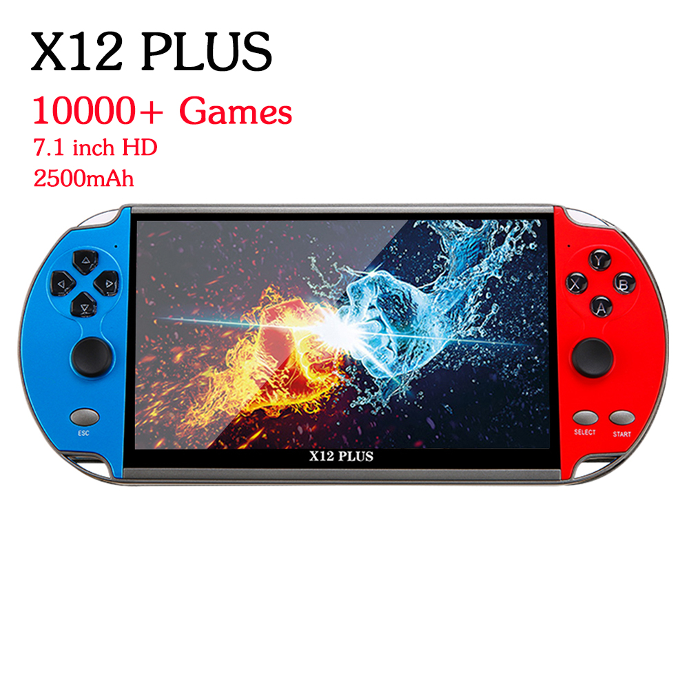 X12/X12 Plus Retro Handheld Game Console 5.1/7.1Inch HD Screen Portable Audio Video Player Built-in 10000+ Classic Games. 