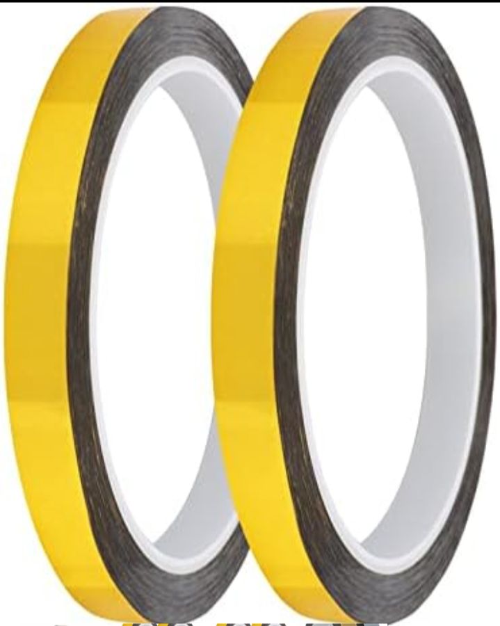 2 Roll Gold mirror Tape half inchi Self-Adhesive Metallized Polyester Film Tape gold Graphic Art Tape For Decorating Walls, Cars, Boats DIY gold Foil Tape Mirror Tape