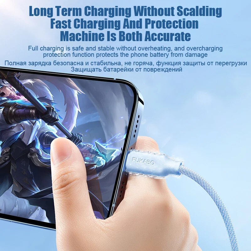 FUKABO PD 20W Type-C To Lightning Fast Charging Cable For iPhone 14 13 12 11 Pro Max Plus Mini XS XR iPad Mobile Phone Data Cord. 