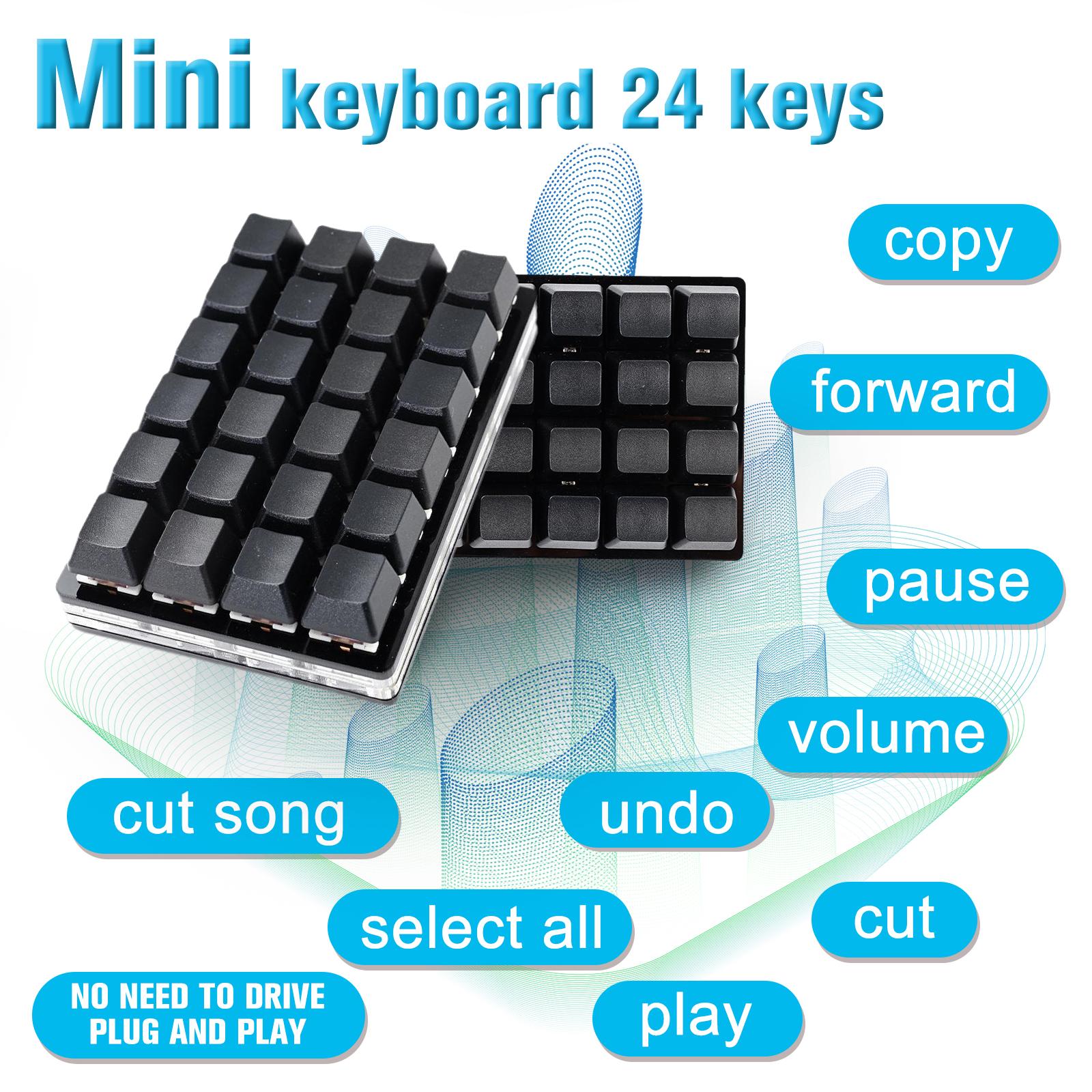 Mini Black 24 Keys Custom Mechanical Keyboard 16 Keys Programmable Gaming Keyboard Sayo Device Shortcut Keypad for Office. 
