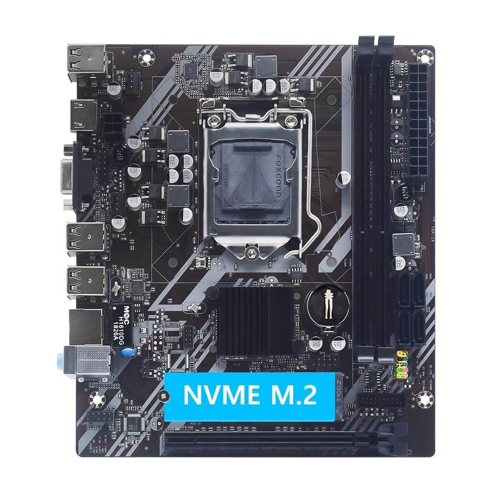 MUCAI H61 Motherboard LGA 1155 Kit Compatible With Intel Core CPUs 2nd And 3rd Generations Supports M.2 NVME SDD. 