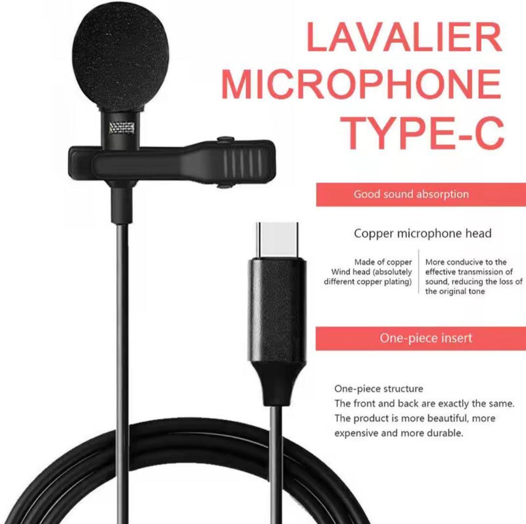 USB C Lavalier Lapel Microphone for Video Recording Mini Type C/3.5mm Clip-on Mic Plug Play Lav Mic for Android Phone PC Laptop iPhone sumsung Xiaomi OPPO dji osmo action camera Gopro action camera. 