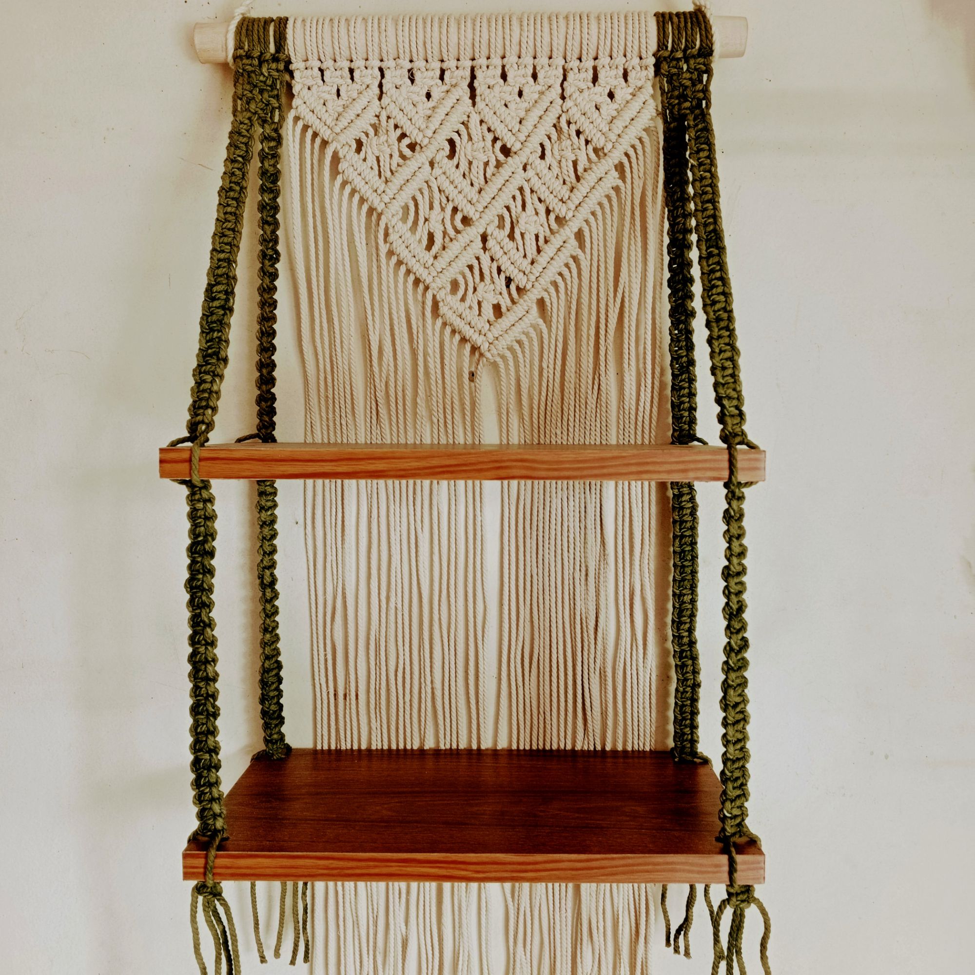 Boho Macrame Wall Hanging Self 2 Leaf. 