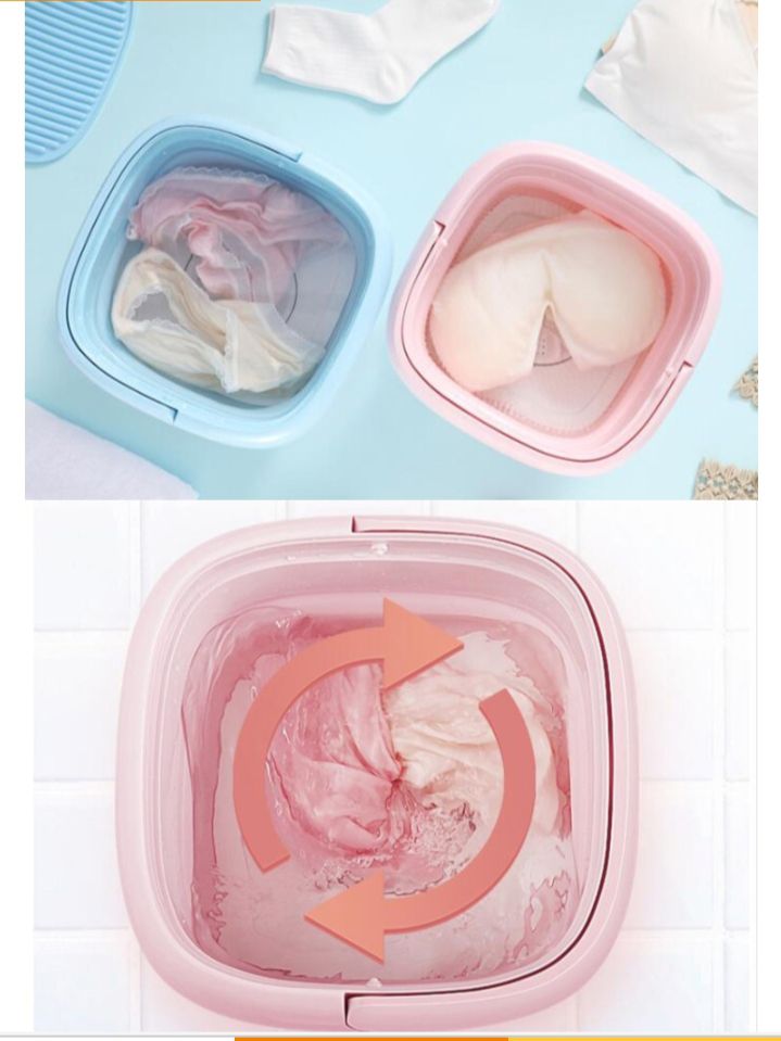 Mini foldable washing machine top loading portable easy to store carry. 
