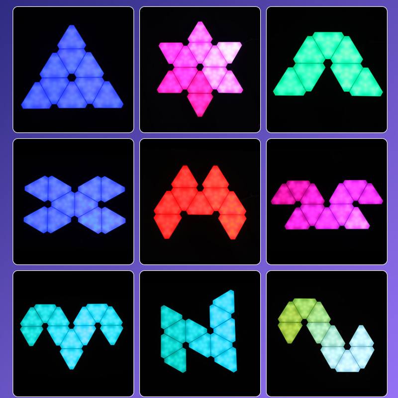 RGB Triangle Wall Light LED Quantum Lamp 5V USB WIFI Bluetooth Music Sync Game Ambient Light For Gaming Bedroom Store Decoration. 