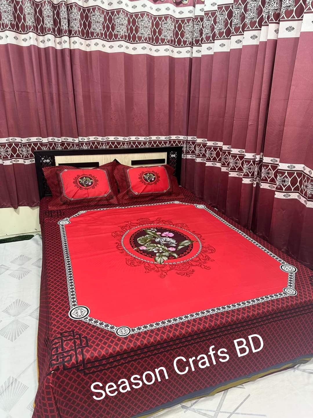 New Design Panel Bedsheet king size (8feet/7.5feet) with 2 pillows cover from Season Craft BD. 