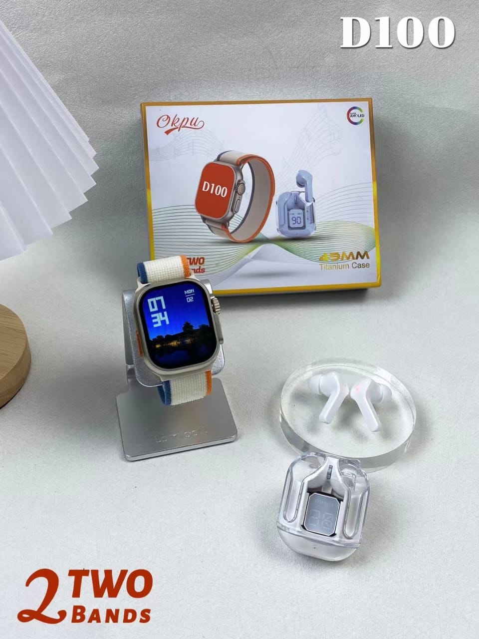 D100 Combo Ultra 9 Smartwatch and Earbuds. 