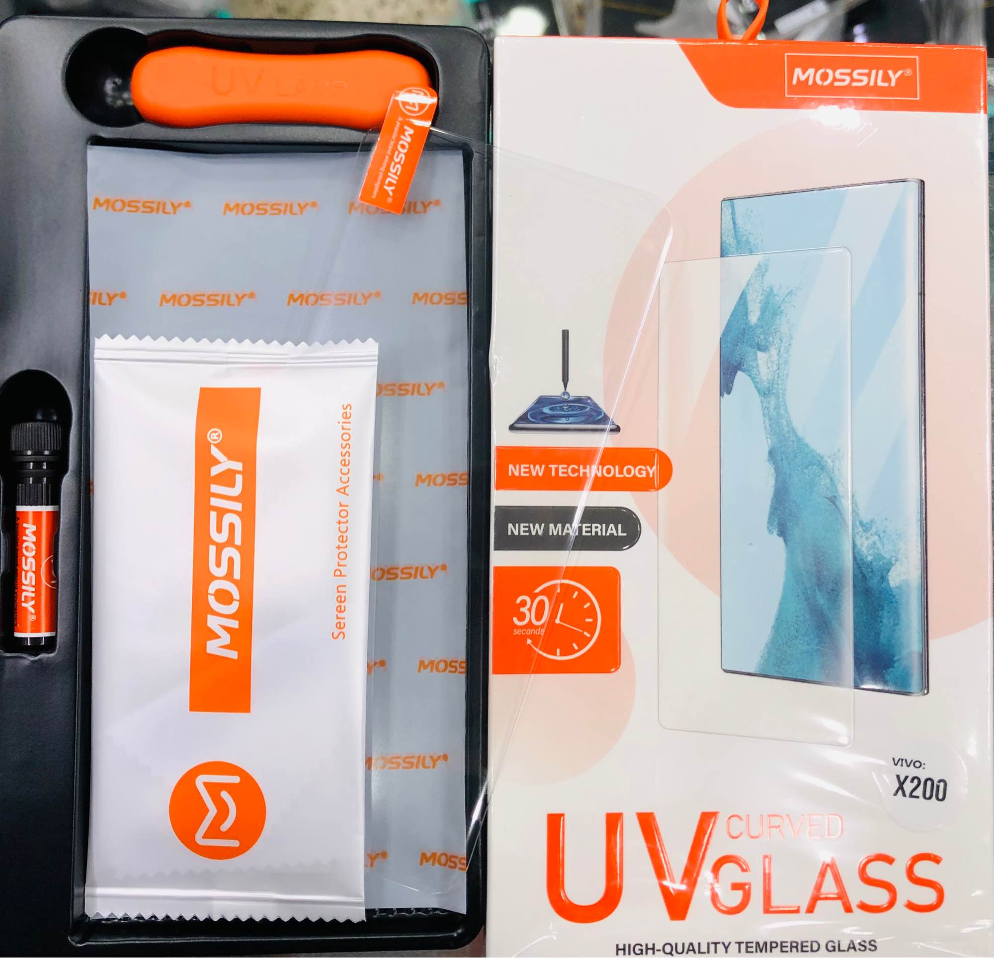 UV Glue Curved Tempered Glass Screen Protector For Vivo X200 Screen Guard Gorilla Glass Protector With Easy Installation Kit (Vivo X200). 