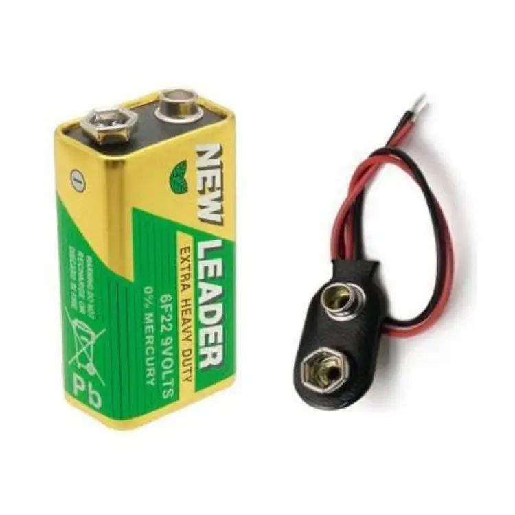 9V Battery with Connector Combo Pack (Battery+Connector)
