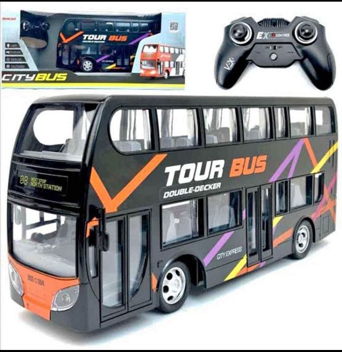 Remote control double decker bus. 