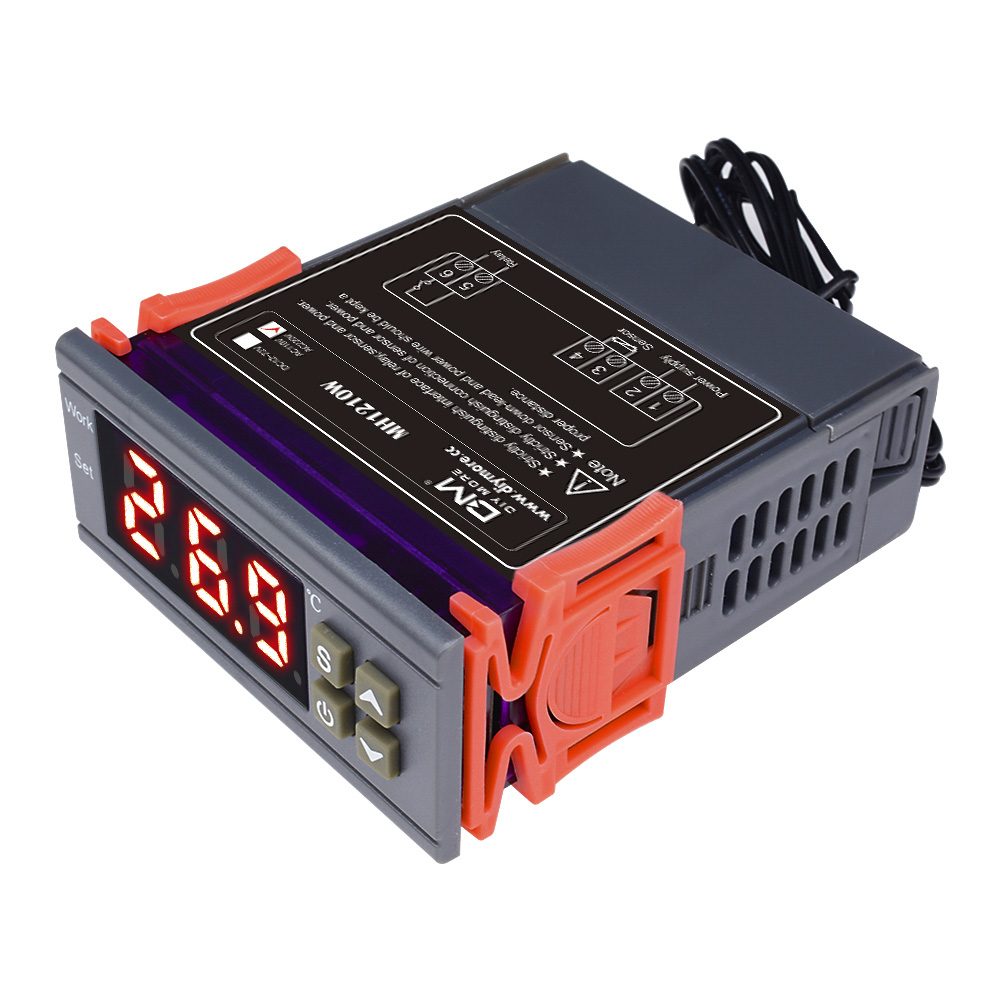 MH1210W Temperature Controller DC12V/24V AC90-250V/AC110-220V 10A Thermostat (with sensor) Heating and cooling control