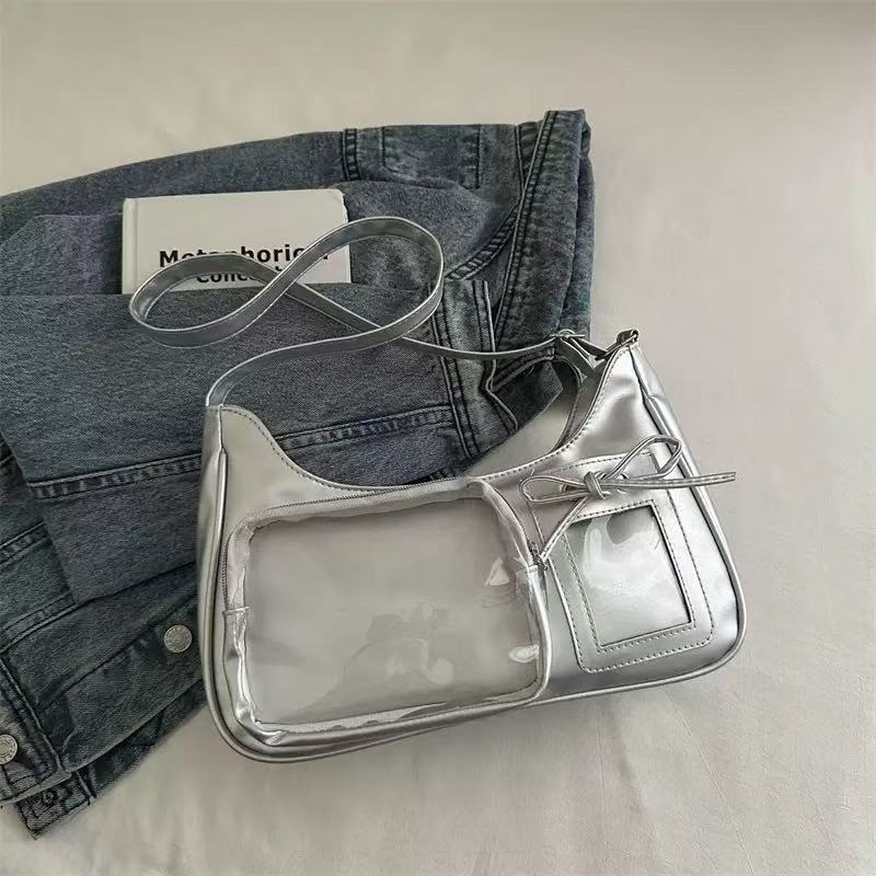 Y2k Harajuku Shoulder Bag Women Korean Transparent Ita Bag School Crossbody Bag Female Japanese Designer Preppy Handbag Purse