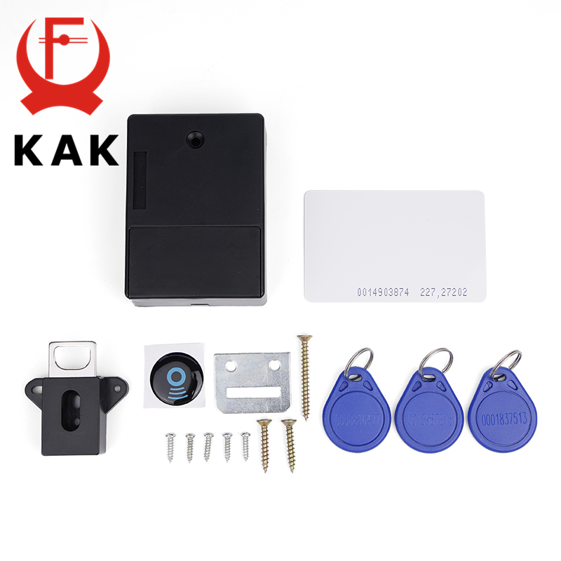 KAK Electronic Lock Locker RFID Cabinet Lock Invisible Sensor Lock Hidden Drawer Locks Keyless Child Safety Lock Door Hardware. 