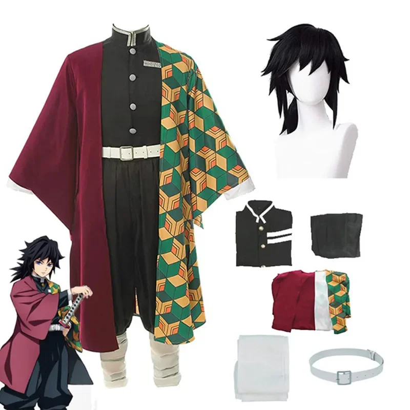 Anime Demon Slayer Tomioka Giyuu Cosplay Costume Adult Men Kimono Uniform Outfits Halloween Carnival Stage Perform Clothes. 