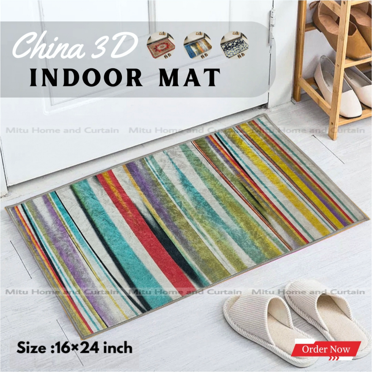 China 3D Door Mat Paposh Doormat Water Absorbent Floor mat 16 * 24 inch anti slip mat Red , Blue , Black , White Indoor mat Room mat Rugs carpet