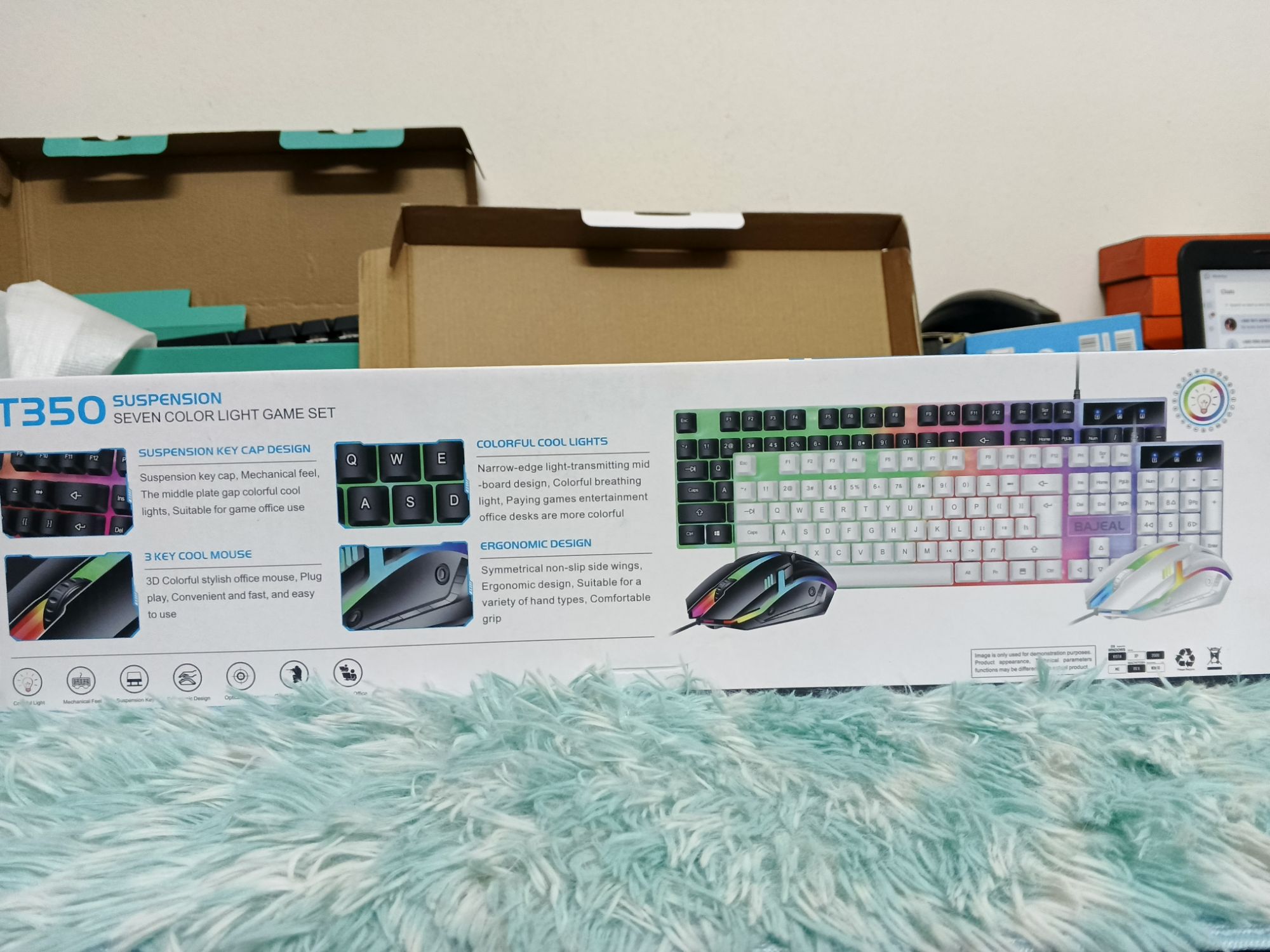 GAMING LIGHTING KEYBOARD MOUSE SET -850tk. 