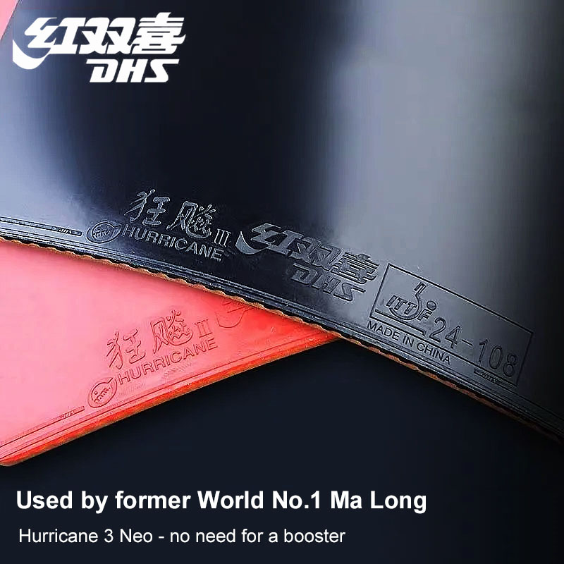 Original DHS Neo Hurricane 3 Table Tennis Rubber Sticky Professional Ping Pong Rubber with High-dense Sponge for Attack Loop. 