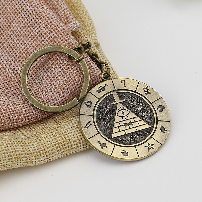 Anime Gravity Falls Cipher Keyring Mysterious Town Stanley Pines Dipper Mabel Zodiac Journal Metal Enamel Keychain Key Toys. 