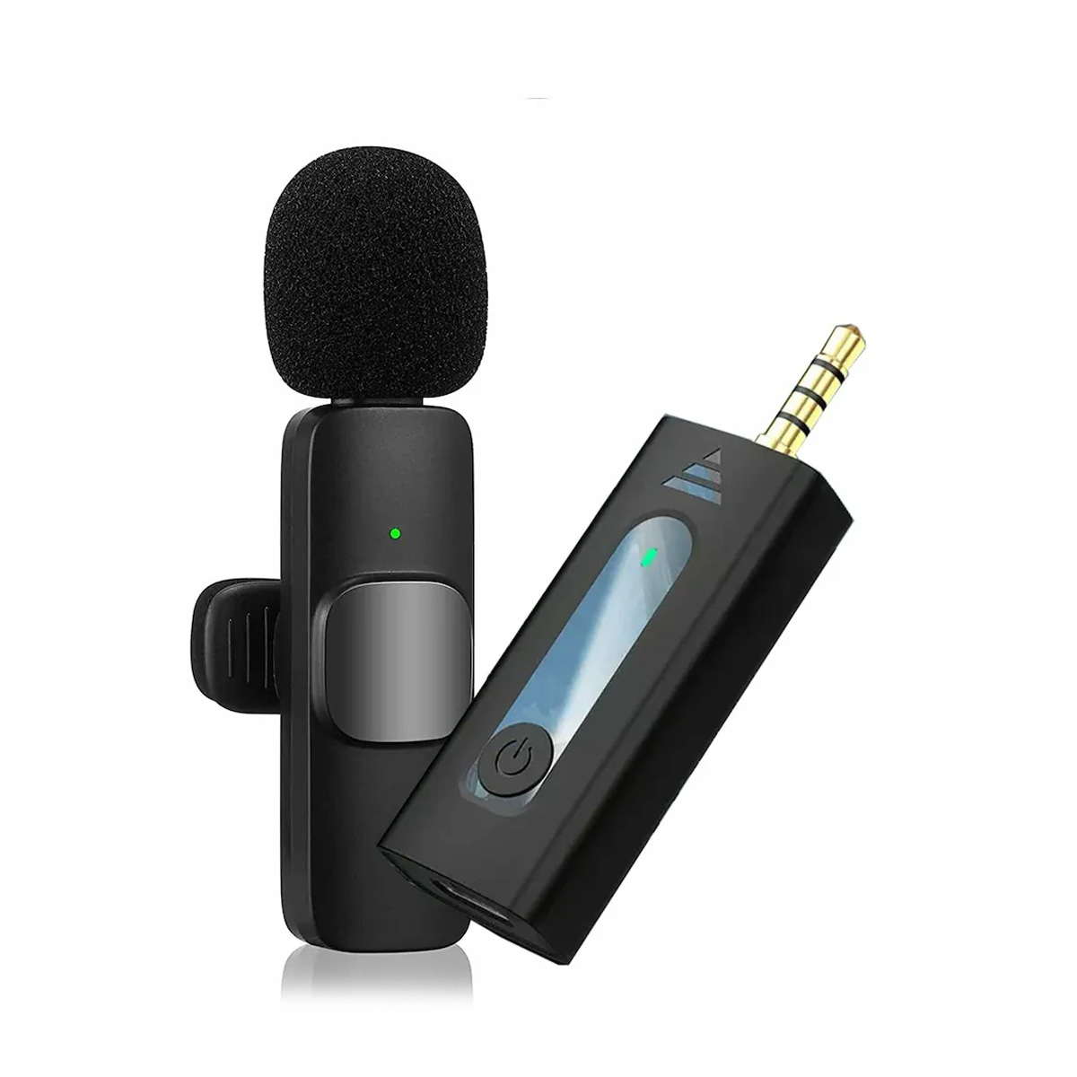 K35 Dual Wireless Microphone with Noise Cancelling, Omni-Directional, 3.5mm Receiver, 5 Hours Battery Life, Type-C Charging, Compatible with Cameras and Smartphones. 