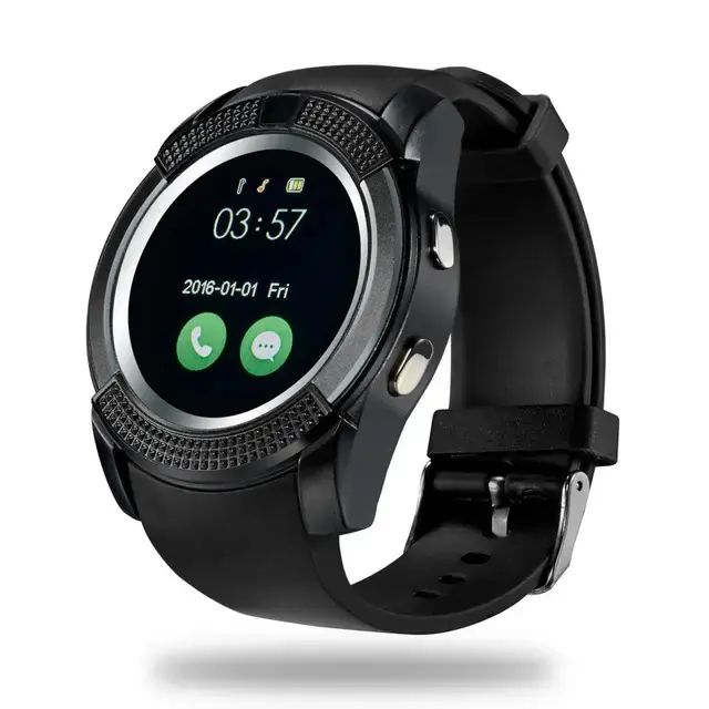 V8 Smart Watch call and memory Supported and Fitness Tracker - Black

with double battery