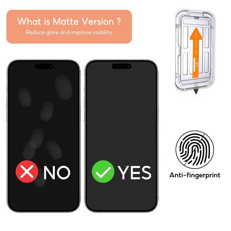 TBTIC Screen Protector For iPhone 15 14 13 12 11 Pro Max Plus XR X Xs XSMAX Tempered Glass Privacy HD Matte With Auto Alignment. 