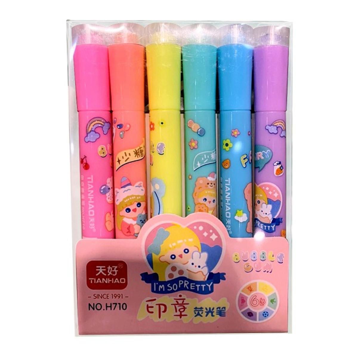 Tianhao highlighter Cartoon Pattern (6pcs/pack). 