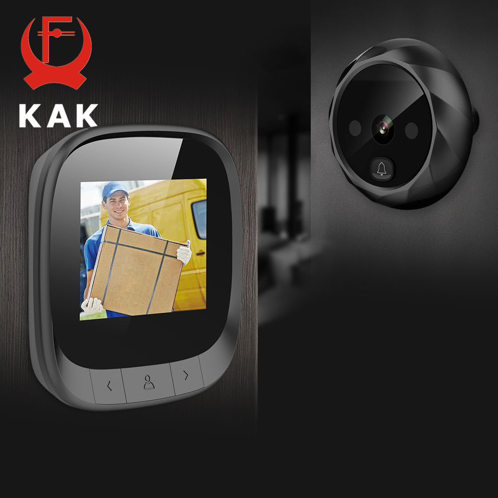 KAK 2.4"  LCD Screen Electronic Door Viewer Bell IR Night Door Peephole Camera Photo Recording Digital Door Camera Smart Viewer. 
