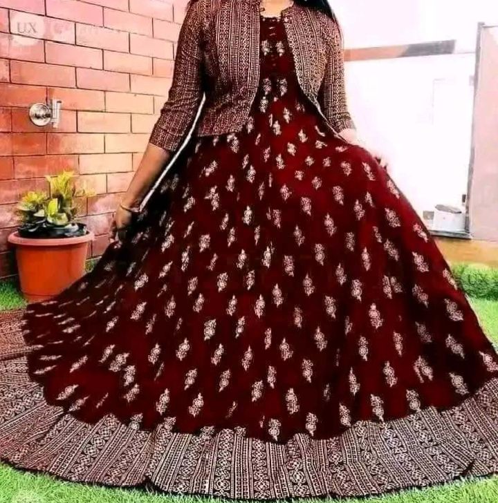 Koti Grawn Dress Long 48 Ger 100 Size 38-44 Elegant Traditional Wear with Unique Design and Premium Quality Fabric. 