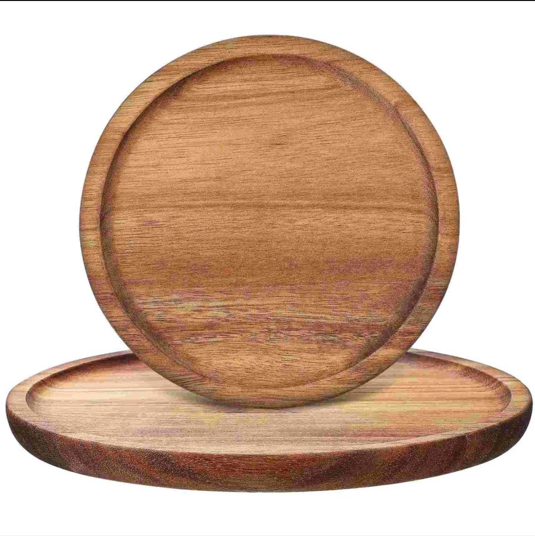 wooden round serving trey 12 inch