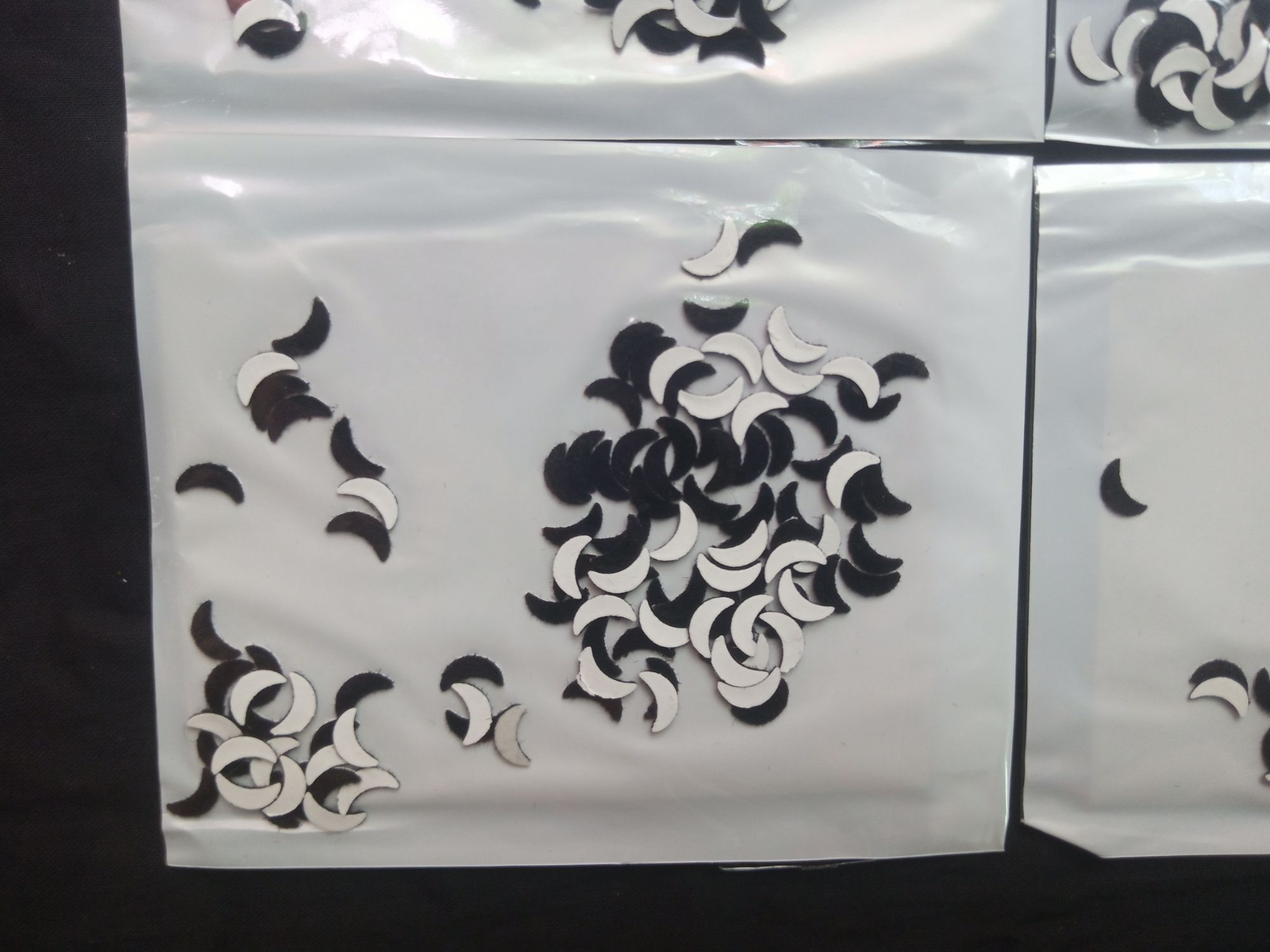 Half Moon Shape Black Chad Tip - 4 Pack. 