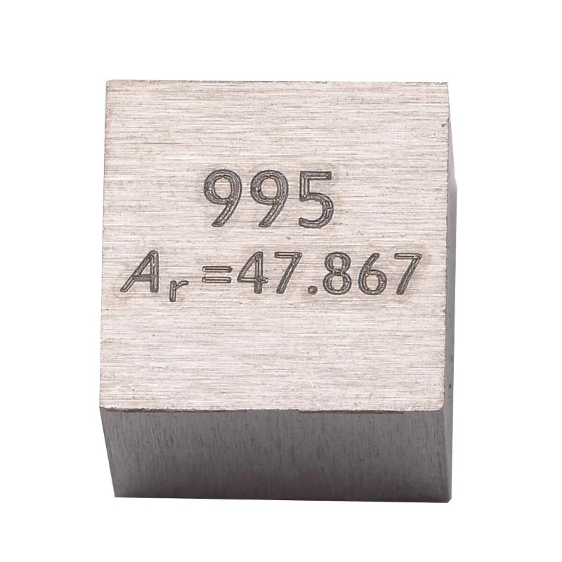 99.5% Pure Titanium High Purity Cube Ti Metal Carved Element Periodic Table Class Teaching Supplies 10x10x10mm. 