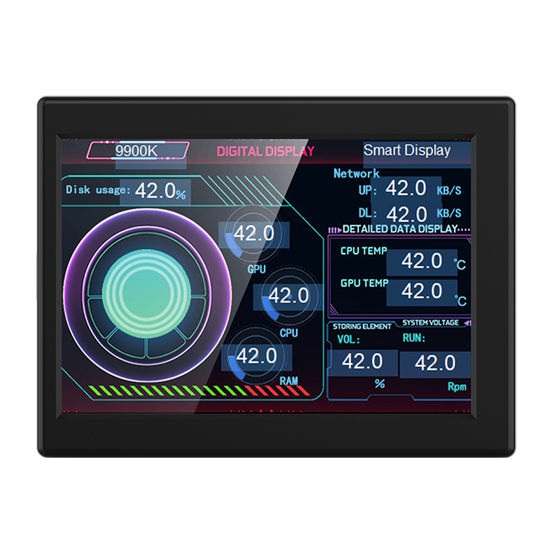3.5 Inch IPS LCD Type-C Secondary Screen Smart UI Display CPU GPU RAM HDD Monitor +Software +DIY Theme Real Time Dynamic PC