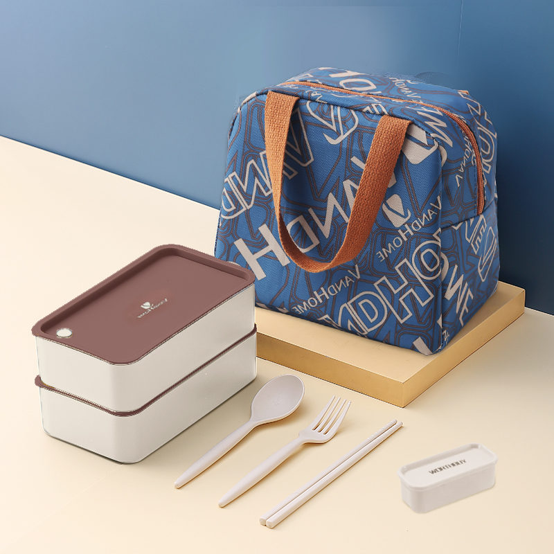 WORTHBUY Portable Lunch Box Microwave Safe Plastic Bento Box With Compartments & Sauce Box Stackable Salad Fruit Food Container. 