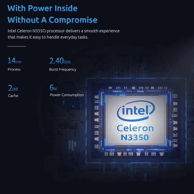 MLLSE M2 Mini PC Intel Celeron N3350 CPU 6G RAM 64G ROM USB3.0 Win10 WiFi Bluetooth 4.2 Desktop Portable Computer. 