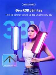 ULANZI VL360 Upgrade 38W RGB Handheld Light Wand LED Video Light Stick with Barndoor, 360°Full Color 2500K-10000K CRI94+ Photography Tube Lighting Stick with 20 Preset Scenes 3400mAh Battery.. 