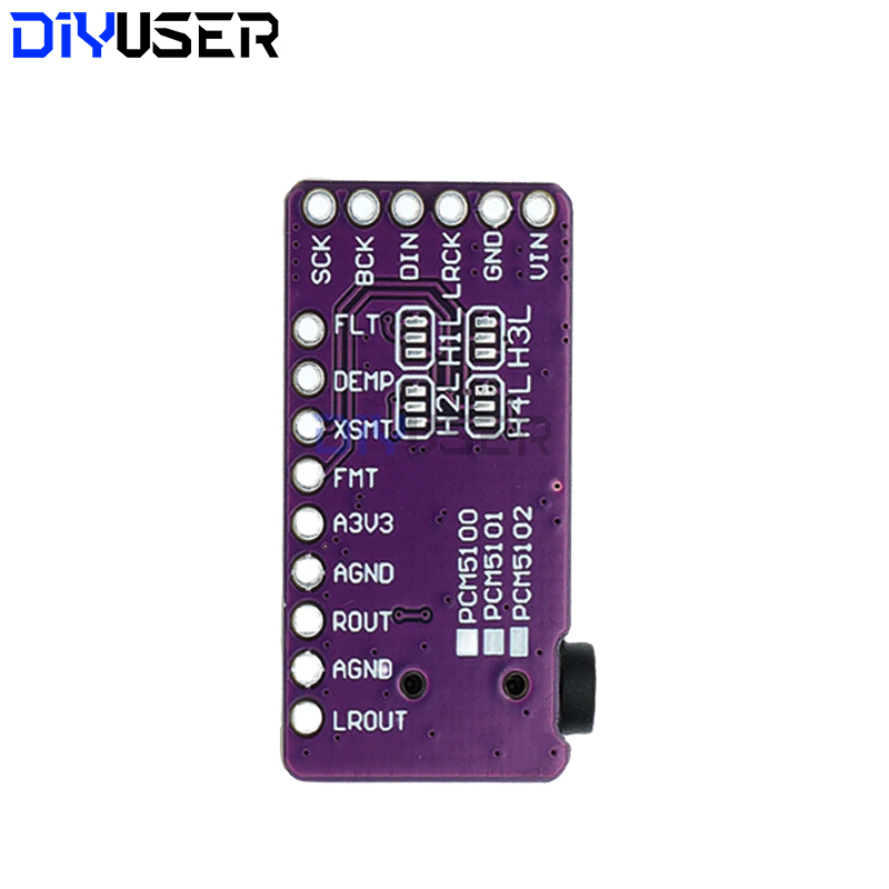 Interface I2S PCM5102A DAC Decoder GY-PCM5102 I2S Player Module For Raspberry Pi pHAT Format Board Digital PCM5102 Audio Board. 