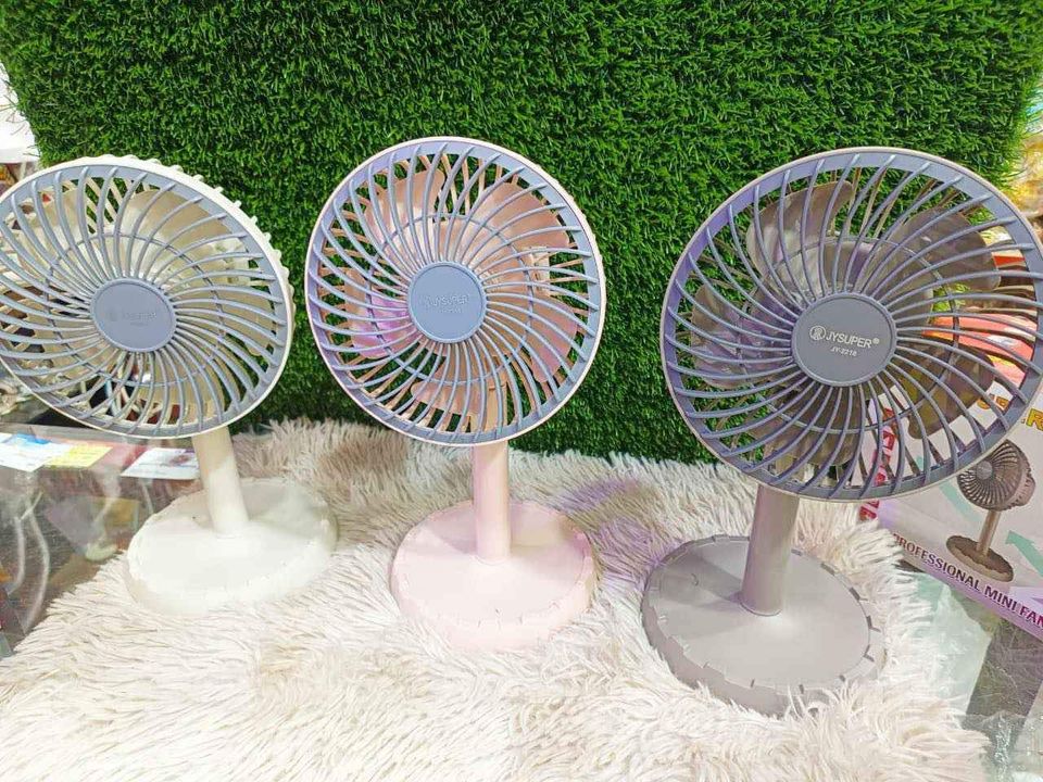 Rechargeable Multicolor Portable Mini Table Fan - JY-2218. 