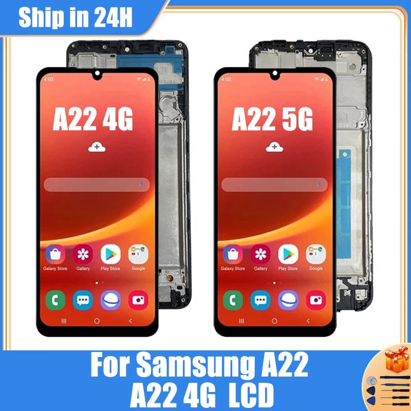 100% Test For Samsung A22 4G LCD SM-A225F Display Touch Screen Digitizer With Frame For Samsung A22 5G SM-A226B LCD Screen
