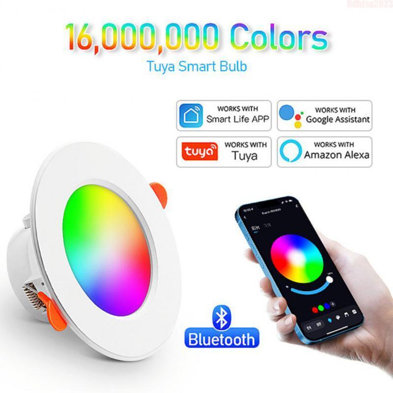 RGB CCT TuYa Led Downlight AC85-265V 10W APP Smart Ceiling Light Recessed Down Light Round Panel Light Dining Room LED Spotlight. 