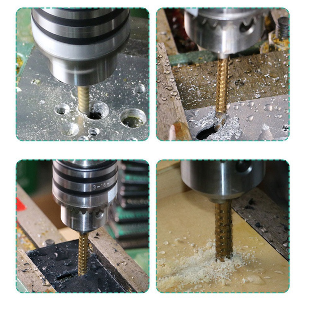 STONEGO 6PCS/Set Titanium Coated Drill Bit Spiral Jagged Saw Drill Bit Composite Drill Bit Twist Drill Bit. 