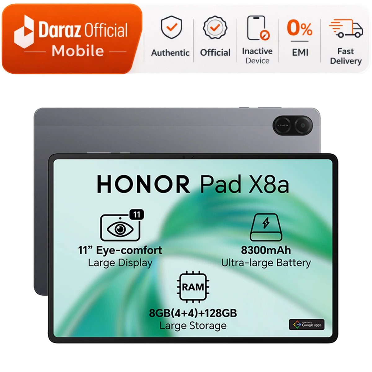 Honor Pad X8a Wifi (4GB+128GB) | Snapdragon 680 | 8300mAh Battery | Official